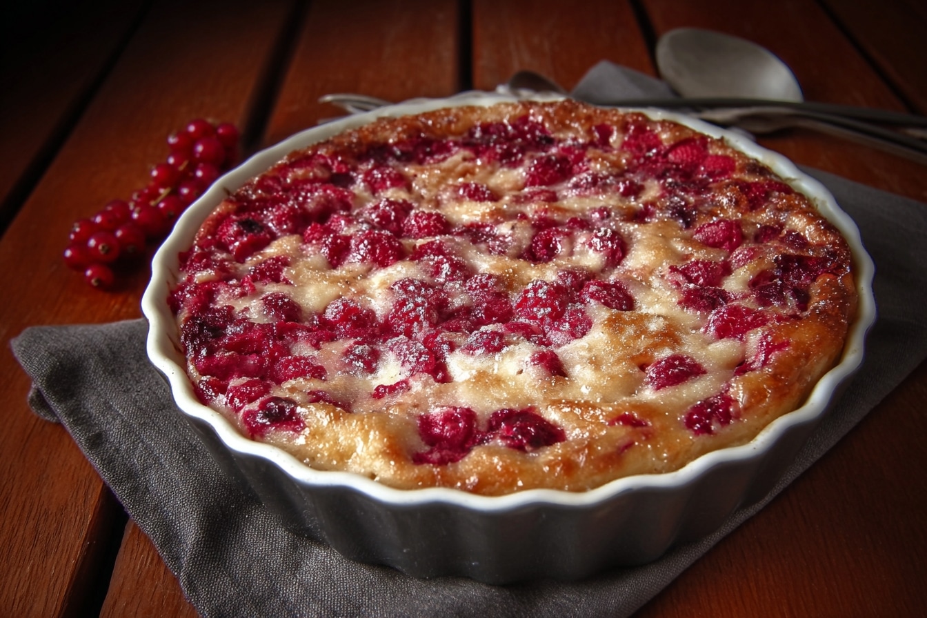 Clafoutis groseilles framboises : la recette facile pour un dessert moelleux et parfumé